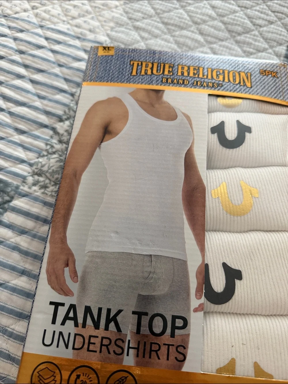 True Religion White Tank Top Undershirts XL